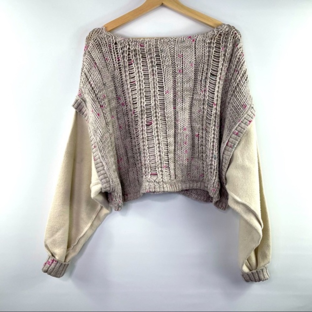 NWT Free People Sweater Honey Cable Pullover Multi Color Open Knit ~ Size Med - Picture 7 of 7